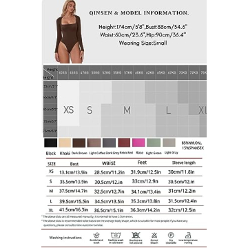 QINSEN Sexy Square Neck Bodysuit for Stylish Women