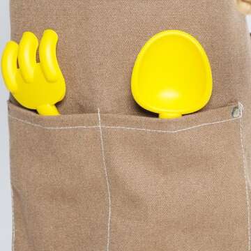 MT WORLD Apron for Kids Personalized Kids Apron Canvas Apron For Boys Girls Apron Chef Cotton Denim Apron With Kitchen Cooking Baking Wear,Gardening,Painting,BBQ,Art,DIY,Drawing