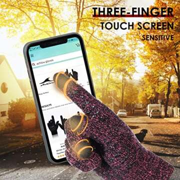 Achiou Winter Gloves, Glove for Men Women, Upgraded Touch Screen Texting Warm Running with Thermal S...