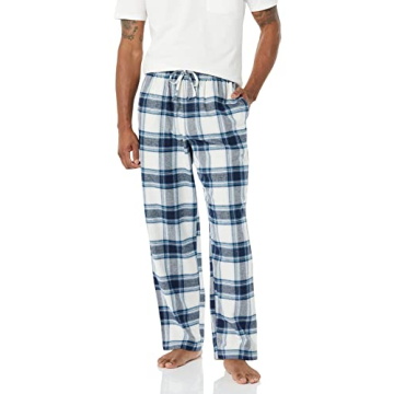 Amazon Essentials Men's Flannel Pajama Pant (Available in Big & Tall), Grey White Plaid, Small