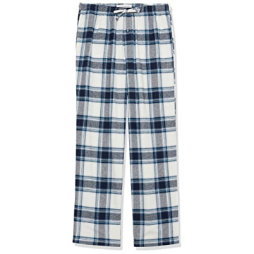 Amazon Essentials Men's Flannel Pajama Pant (Available in Big & Tall), Grey White Plaid, Small