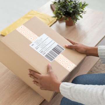 Whaline Pink Daisy Decorative Packing Tape 110 Yard Gift Boxes Wrapping Tape Shipping Tape for DIY Art Craft Small Business Sealing Boxes Mail Boxes Supplies