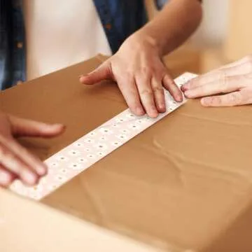 Whaline Pink Daisy Packing Tape for Gifts and Crafts