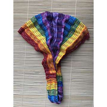 Extra Large 'Snug Fit' Headband Scarf Woven No Slip Cotton & Elastic Band Multicolor Rainbow