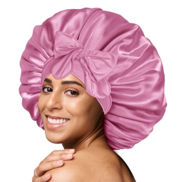 BONNET QUEEN Large Satin Bonnet Silk Bonnet for Sleeping Women Hair Bonnet Big Bonnet Night Sleep Ca...