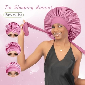 Stylish Large Satin Silk Bonnet for Hair Protection at Night