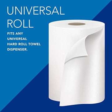 Scott Professional Essential Universal High-Capacity Hard Roll Paper Towels, Bulk (01005), 1.5" Core, Absorbency Pockets, White (6 Rolls at 1,000' Each, 6,000'/Case)