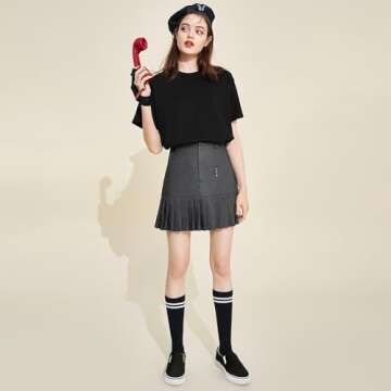 Women's Canvas Slip On Sneakers Fashion Flats Shoes White Canvas Shoes(Black.US5.5)