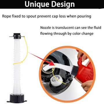 Generic Gas Can Spout Replacement Universal Kit Flexible Fuel Tank Pour Nozzle with Gaskets Vent Cap Base Cap Drill Bit for Most of Old Style Gas Can Water Jug 1 2 5 Gallon White