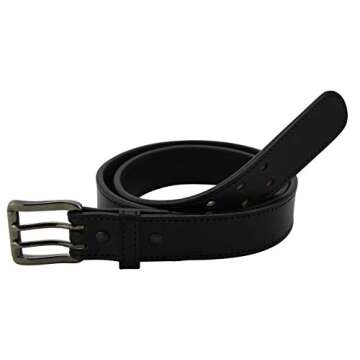 Bullhide Belts Mens Leather Double Prong Belt, Genuine Full Grain Stitched Leather Belts 1.50" Wide ...
