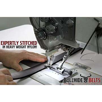 Bullhide Belts Mens Leather Double Prong Belt, Genuine Full Grain Stitched Leather Belts 1.50" Wide CCW Carry Made in the USA