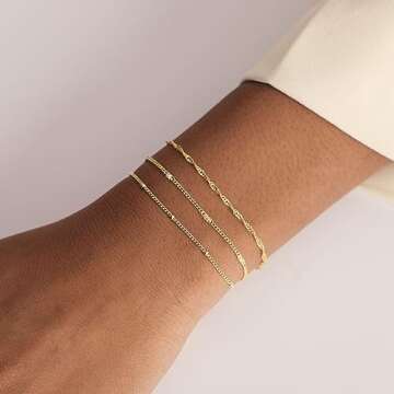 Sewyer Gold Dainty Bracelet Set for Women - Elegant Gift