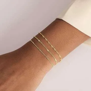 Sewyer Gold Dainty Bracelet Set for Women - Elegant Gift