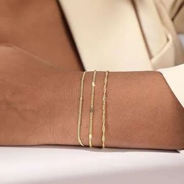 Sewyer Gold Dainty Bracelet Set for Women - Elegant Gift