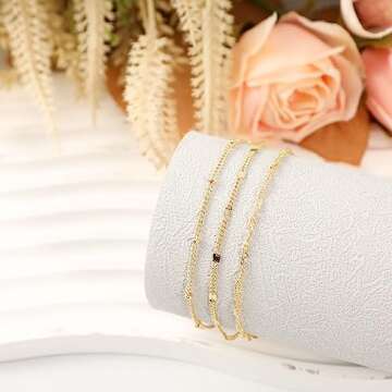 Sewyer Gold Dainty Bracelet Set for Women - Elegant Gift