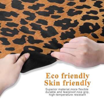Kigai Yoga Mat Leopard Print Fitness Mat Eco-Friendly Non Slip Portable Foldable Floor Workouts Mat for Pilates Home Gym Exercise Beach 70.8x26 inch