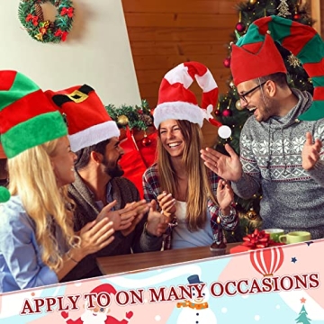 Vicenpal 6 Pack Christmas Elf Hats for Festive Fun