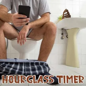 Funwares Bathroom Timer – Hilarious 5 Minute Sand Timer for Guys Who Waste Time in The Bathroom, Gag Gift for Dad, Husband, Father's Day, Funny Men's, and Last Minute Stocking Stuffer