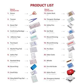 First Aid Kit for Hiking, Backpacking, Camping, Travel, Car & Cycling. with Waterproof Laminate Bags You Protect Your Supplies! Be Prepared for All Outdoor Adventures or at Home & Work (Red10)