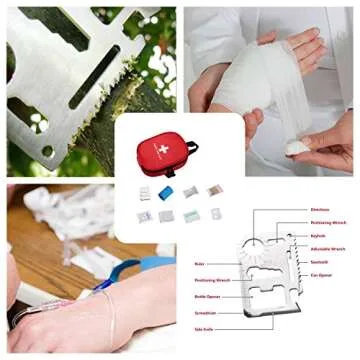 First Aid Kit for Hiking, Backpacking, Camping, Travel, Car & Cycling. with Waterproof Laminate Bags You Protect Your Supplies! Be Prepared for All Outdoor Adventures or at Home & Work (Red10)