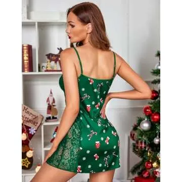 Avidlove Satin Nightgown for Women - Christmas Lingerie