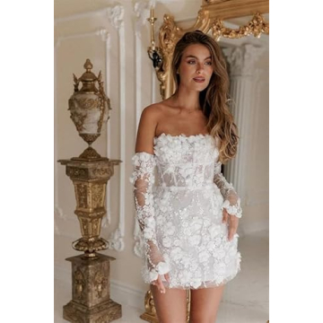 Buy Hoepoly Strapless White Wedding Dress 2025 Online