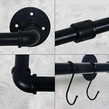 HouseAid 24 Inch Industrial Pipe Towel Bar for Farmhouse Decor