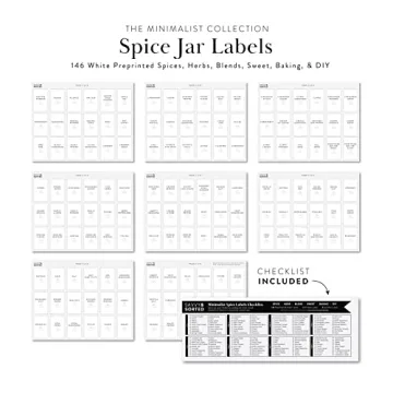 Minimalist Spice Jar Labels for Kitchen Organization