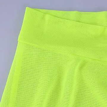 XAKALAKA Neon Yellow Sheer Slit Wrap Maxi Skirt