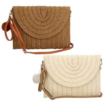 Weave Handbag: Chic Straw Clutch for Summer Beach Parties and Daily Outings