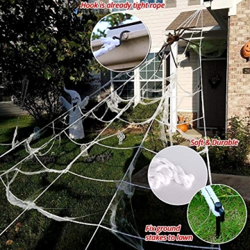 Giant Halloween Spider Web & 59" Spider Decoration