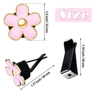 Frienda 6 Pcs Daisy Flower Air Vent Clip Accessories - A Stylish and Functional Car Air Freshener Se...