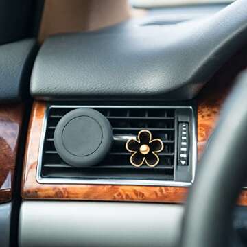 Stylish Daisy Flower Car Air Vent Clips - 6 Pcs Set