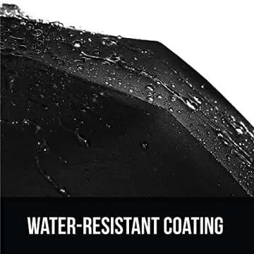 Gorilla Grip Windproof Compact Stick Umbrella for Rain, Travel One-Click Automatic Open and Close, Lightweight, Portable, Strong Reinforced Fiberglass Ribs, Easily Collapsible, Black