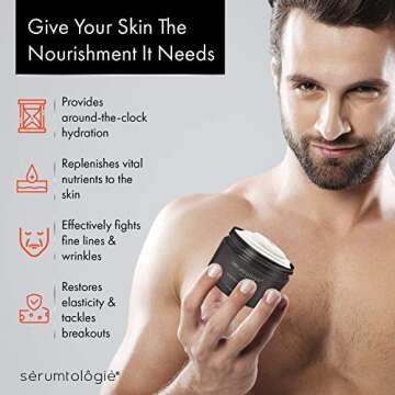 serumtologie Essential Cream Mens Moisturizer for Face- Lightweight Natural Face Cream For Men With Aloe, Jojoba, Shea Butter, Gotu Kola - Mens Skincare Products For All Skin Types - 4.5 Ounces