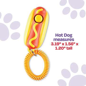 Brightkins Hot Dog Training Clicker - Dog Training Clicker, Dog Training and Behavior Aids, Stocking Stuffers for Dogs