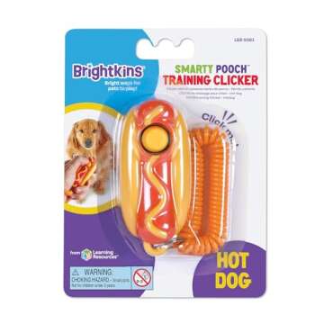 Brightkins Hot Dog Training Clicker - Dog Training Clicker, Dog Training and Behavior Aids, Stocking Stuffers for Dogs