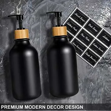 MIERTING Black Bathroom Accessories Set with Pump and Storage