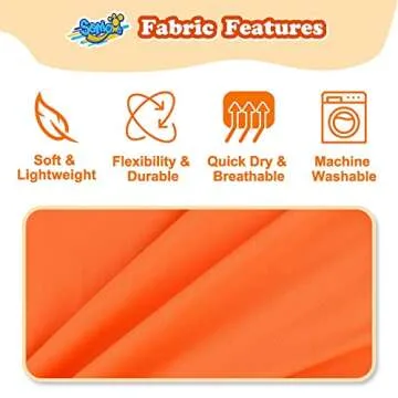 Boys Short Sleeve Rash Guard UPF 50+ Swim Shirt Orange