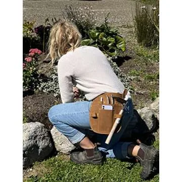 Rubys Leather Garden Tool Belt with Adjustable Waist Strap