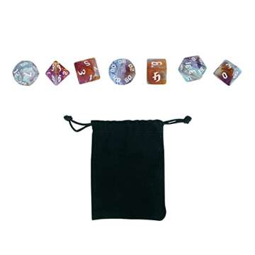 Enchanting DND Polyhedral Dice Set - Sparkling Acrylic Gaming Dice for Tabletop RPGs