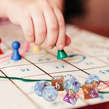 DND Polyhedral Dice Set - Stunning Acrylic Gaming Dice