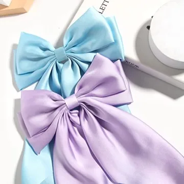SUSULU Blue Hair Bow Clips for Women Stylish Accessories