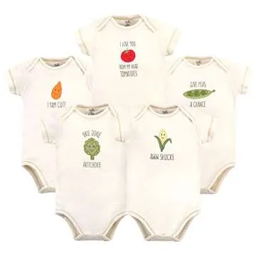 Touched by Nature Unisex Baby Organic Cotton Bodysuits, CORN, 0-3 Months