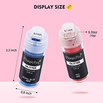 Magicfly 50 Colors Fine Glitters - Ultimate Crafting Set for Artists