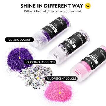 Magicfly 50 Colors Fine Glitter Set for Endless Creativity