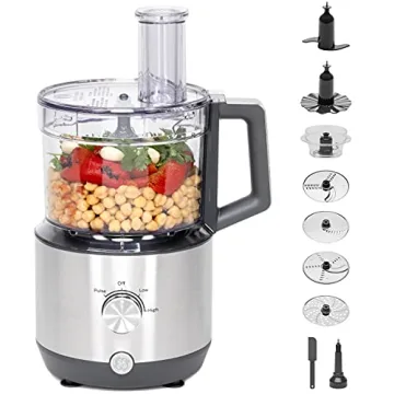 Versatile 12-Cup GE Food Processor with Stainless Steel Accessories