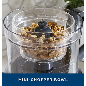 Versatile 12-Cup GE Food Processor with Stainless Steel Accessories