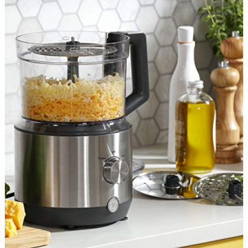 Versatile 12-Cup GE Food Processor with Stainless Steel Accessories
