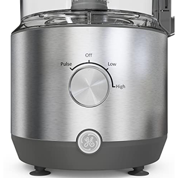 Versatile 12-Cup GE Food Processor with Stainless Steel Accessories